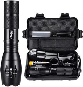 img 4 attached to 🔦 PHIXTON Tactical LED Flashlight High Lumen, Powerful L2 LED Handheld Flashlight for Emergency Camping, Super Bright 5000 lm Zoomable Aluminium Flashlight with Rechargeable Battery - Ideal Dark Walk Gift