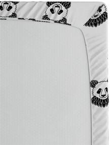 img 1 attached to 🐼 Ambesonne Panda Bear Mascots Tattoo Fitted Sheet - Portraits Pattern in Black and White - Soft Decorative Fabric Bedding with All-Round Elastic Pocket - Queen Size, White Black