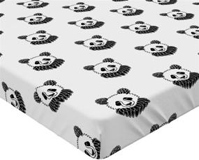 img 2 attached to 🐼 Ambesonne Panda Bear Mascots Tattoo Fitted Sheet - Portraits Pattern in Black and White - Soft Decorative Fabric Bedding with All-Round Elastic Pocket - Queen Size, White Black