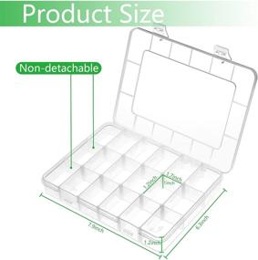 img 3 attached to 📦 Bluedale 2 Pack Plastic Organizer Box with Adjustable Dividers- Ideal for Jewelry, Art Crafts, Washi Tapes, Beads, and Small Parts - Compact Size: 7.9 x 6.3 x 1.2 inch