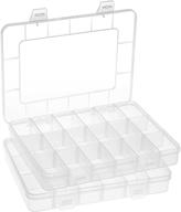 📦 bluedale 2 pack plastic organizer box with adjustable dividers- ideal for jewelry, art crafts, washi tapes, beads, and small parts - compact size: 7.9 x 6.3 x 1.2 inch logo