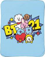 line friends bt21 pile up throw blanket by jay franco - 46 x 60 inches, fade resistant super soft fleece for kids bedding - official line friends product logo