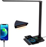 💡 wireless charger led desk lamp with usb port, home office desk lamp with touch slide dimming, 10 levels of brightness and 5 color temperature, eye protection learning table lamp with night light. логотип