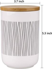 img 3 attached to Lawei 2 Pack Ceramic Food Storage Jars: 17 Oz with Bamboo Lids - Ideal Canisters for Coffee, Sugar, Tea, Spice and More