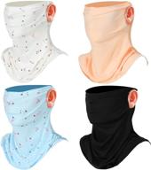 sun protection face scarf women - floral white, floral blue, black, beige - breathable uv protection bandana logo