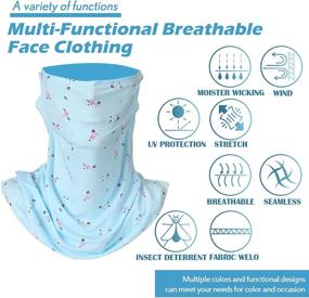 img 2 attached to Sun Protection Face Scarf Women - Floral White, Floral Blue, Black, Beige - Breathable UV Protection Bandana