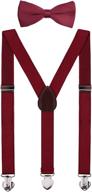 wdsky suspenders adjustable wedding burgundy boys' accessories ~ suspenders логотип