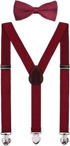 img 3 attached to WDSKY Suspenders Adjustable Wedding Burgundy Boys' Accessories ~ Suspenders