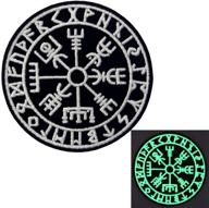 светящийся патч викингового компаса vegvisir в темноте: вышивка скандинавского руна с тактическим крючком и петлей логотип