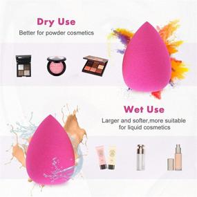 img 3 attached to 💄 Beauty Blender Set: Latex-Free Makeup Sponges (5pcs) with Sponge Holder (1pc)