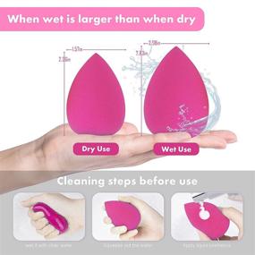img 1 attached to 💄 Beauty Blender Set: Latex-Free Makeup Sponges (5pcs) with Sponge Holder (1pc)