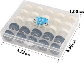 img 3 attached to Simthread 25pcs Prewound Bobbin Thread Set - 15 White + 10 Black - Size L (SA155) 60WT for Brother, Husqvarna, Pfaff Embroidery Thread Sewing Machines - Clear Storage Plastic Case Included - DIY Sewing Essential