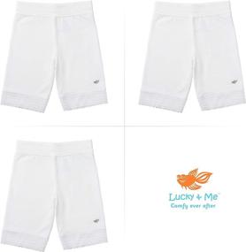 img 2 attached to Lucky & Me Girls Bike Shorts, Ultra Soft Cotton Modal Blend with Delicate Lace Trim, Jada 3 Pack