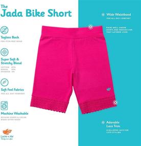 img 3 attached to Lucky & Me Girls Bike Shorts, Ultra Soft Cotton Modal Blend with Delicate Lace Trim, Jada 3 Pack