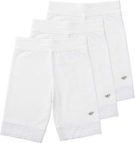 img 4 attached to Lucky & Me Girls Bike Shorts, Ultra Soft Cotton Modal Blend with Delicate Lace Trim, Jada 3 Pack