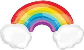 img 1 attached to 🌈 Brighten Up Any Occasion with Burton & Burton 37" Rainbow with Clouds Foil/Mylar Balloon