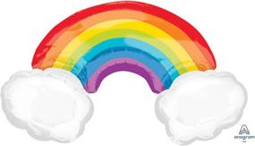 img 2 attached to 🌈 Brighten Up Any Occasion with Burton & Burton 37" Rainbow with Clouds Foil/Mylar Balloon