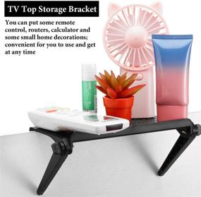 img 1 attached to 📺 Multifunctional Top Shelf for TV, Monitor, and Home Decor - Convenient Storage Bracket for Cellphone, Media Boxes, Router, and Game Console (8.5 x 4.5 Inches)