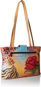 img 3 attached to Anna Anuschka Leather Butterfly Paradise Tote for Women - Shoulder Bag with Wallet