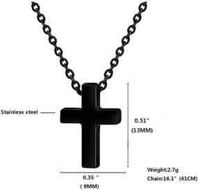 img 1 attached to Xianli Wang Simple Stainless Steel Cross Pendant: Perfect Small Necklace for Boys, Girls, and Women