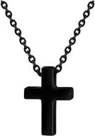xianli wang simple stainless steel cross pendant: perfect small necklace for boys, girls, and women logo