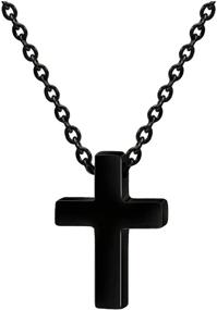 img 4 attached to Xianli Wang Simple Stainless Steel Cross Pendant: Perfect Small Necklace for Boys, Girls, and Women