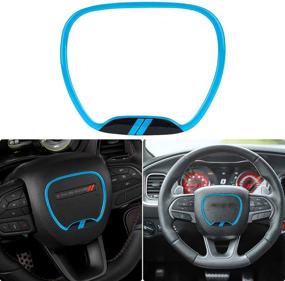 img 4 attached to Auovo оформление обшивки руля на Charger Challenger аксессуары 2015 2016 2017 2018 2019 2020 2021 декоративная эмблема с объемным изображением для клейки наклеивания интерьер аксессуары (светло-голубой)