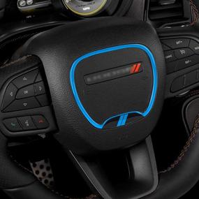 img 3 attached to Auovo оформление обшивки руля на Charger Challenger аксессуары 2015 2016 2017 2018 2019 2020 2021 декоративная эмблема с объемным изображением для клейки наклеивания интерьер аксессуары (светло-голубой)