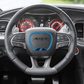 img 1 attached to Auovo оформление обшивки руля на Charger Challenger аксессуары 2015 2016 2017 2018 2019 2020 2021 декоративная эмблема с объемным изображением для клейки наклеивания интерьер аксессуары (светло-голубой)