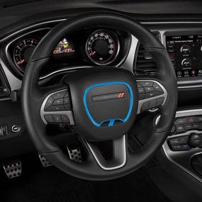 img 2 attached to Auovo оформление обшивки руля на Charger Challenger аксессуары 2015 2016 2017 2018 2019 2020 2021 декоративная эмблема с объемным изображением для клейки наклеивания интерьер аксессуары (светло-голубой)