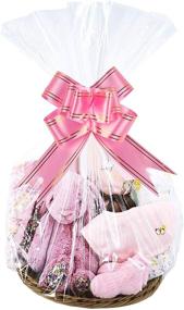 img 1 attached to 🎁 20 Count 18 x 32 inch Clear Cellophane Gift Bags with Pull Bows - Ideal for Wrapping Baskets or Cello Wrap Basket Bags