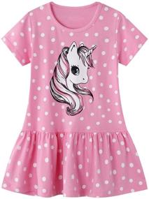 img 4 attached to Adorable Unicorn-themed Clothing for Toddler Girls: VASCHY Unicorn Pattern Clothes and Dresses