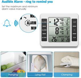 img 3 attached to 🌡️ AMIR Refrigerator Thermometer (New Version) - Wireless Indoor Outdoor Sensor Temperature Monitor with Audible Alarm