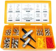 premium complete grease fitting replacement kit: sae & metric zerks, multi-tools, fitting caps logo