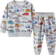 🦖 dinosaur toddler boys 2-piece long sleeve sweatshirt top and pant playwear set logo