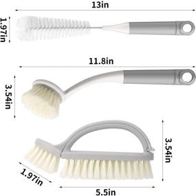 img 3 attached to 🧹 Senbowe Deep Cleaning Brush Set - Kitchen, Dish, Bottle, Scrub, Bathroom, Shoe Cleaning Brushes for Floor, Tub, Shower, Tile, and Kitchen - 4 Pack