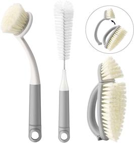 img 4 attached to 🧹 Senbowe Deep Cleaning Brush Set - Kitchen, Dish, Bottle, Scrub, Bathroom, Shoe Cleaning Brushes for Floor, Tub, Shower, Tile, and Kitchen - 4 Pack