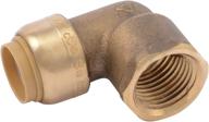 sharkbite u308lfa 1/2 inch x 1/2 inch fnpt 90-degree elbow - lead-free, push-to-connect for copper, pex, cpvc pipes logo