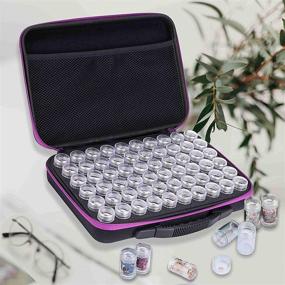 img 4 attached to Organize and Protect Your Diamond Painting Supplies with 60 Slot EVA Shockproof Storage Containers, Purple Color