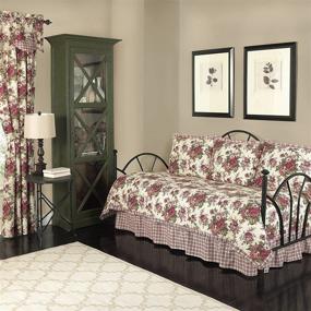 img 3 attached to 🌸 Waverly Norfolk Modern Farmhouse Floral Reversible Tea Stain Daybed Quilt Set, 105" x 54