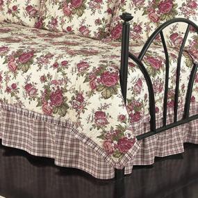 img 1 attached to 🌸 Waverly Norfolk Modern Farmhouse Floral Reversible Tea Stain Daybed Quilt Set, 105" x 54