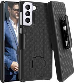 img 4 attached to 📱 Fingic Samsung Galaxy S21 Plus Case with Belt Clip Holster - Slim Combo Shell, Kickstand & Rugged Protective Cover for 6.7-inch Samsung Galaxy S21 Plus, Black