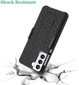 img 2 attached to 📱 Fingic Samsung Galaxy S21 Plus Case with Belt Clip Holster - Slim Combo Shell, Kickstand & Rugged Protective Cover for 6.7-inch Samsung Galaxy S21 Plus, Black