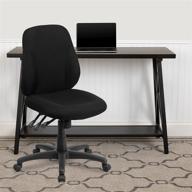 black fabric swivel ergonomic task office chair by flash furniture - mid-back multifunctional logo