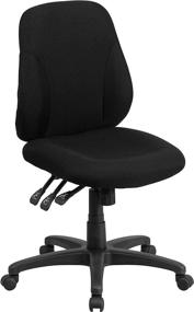 img 3 attached to Black Fabric Swivel Ergonomic Task Office Chair by Flash Furniture - Mid-Back Multifunctional