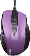 tecknet wired mouse with 6 buttons - ergonomic design, side buttons, 1000/2000dpi optical sensor - perfect for chromebook, pc, mac, and more (purple) logo