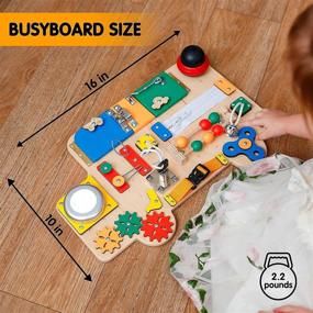 img 3 attached to 🌈 Multicolored Toddler Busy Board Car: Wooden Handmade Baby Sensory Activity Boards with Keys, Lock, Latches, Fidget Spinner, Buckle - Ideal Montessori Travel Plane Toy for 1 2 3 Year Olds