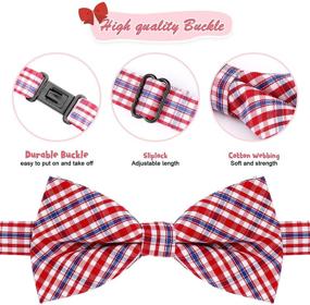 img 1 attached to 🐾 Stylish BWOGUE Plaid Dog Bow Ties: 10pc Set, Adjustable Pet Bowties for Dogs Cats - Grooming Accessories