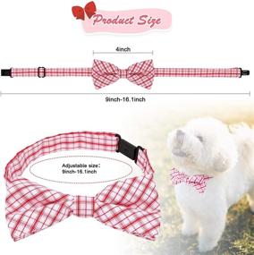 img 2 attached to 🐾 Stylish BWOGUE Plaid Dog Bow Ties: 10pc Set, Adjustable Pet Bowties for Dogs Cats - Grooming Accessories