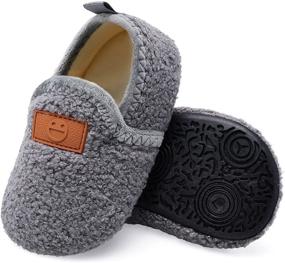 img 4 attached to 👦 Comfy and Adorable Xihalook Toddler Boys Girls Slippers with Microfleece Lining – Perfect Cozy Fuzzy House Shoes for Indoor Use, non-slip and Kid-friendly Design!